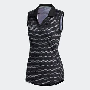 Adidas women’s golf black and white sleeveless polo shirt size M
